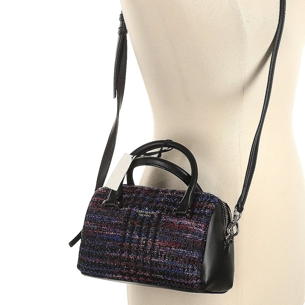 Kate Spade New York Purple Italian Autumn Tweed Emerson Place Lane Boston Bag
